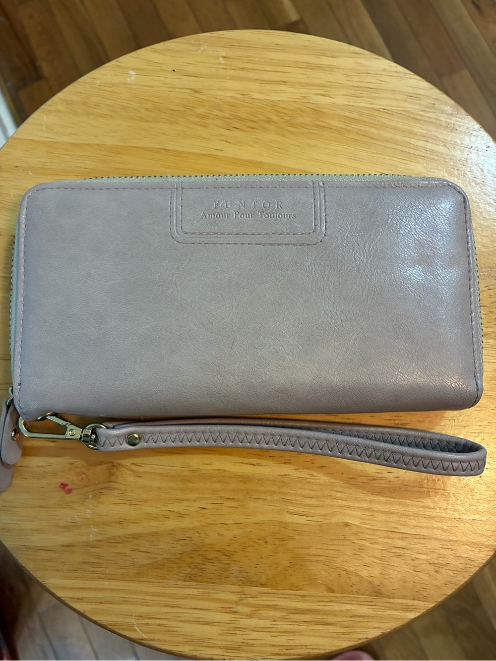 FT FUNTOR PU Vegan Leather Zip-Around Wristlet Wallet
